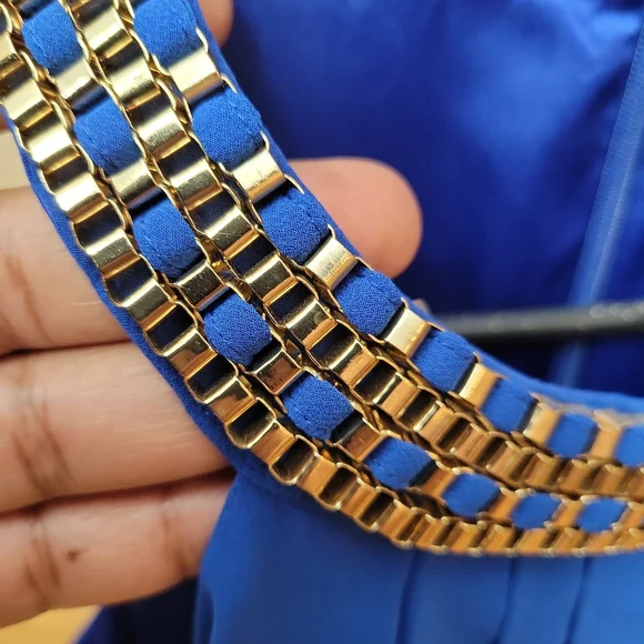 Vince Camuto Cobalt Blue Halter Gown Size 4 - Picture 4 of 8